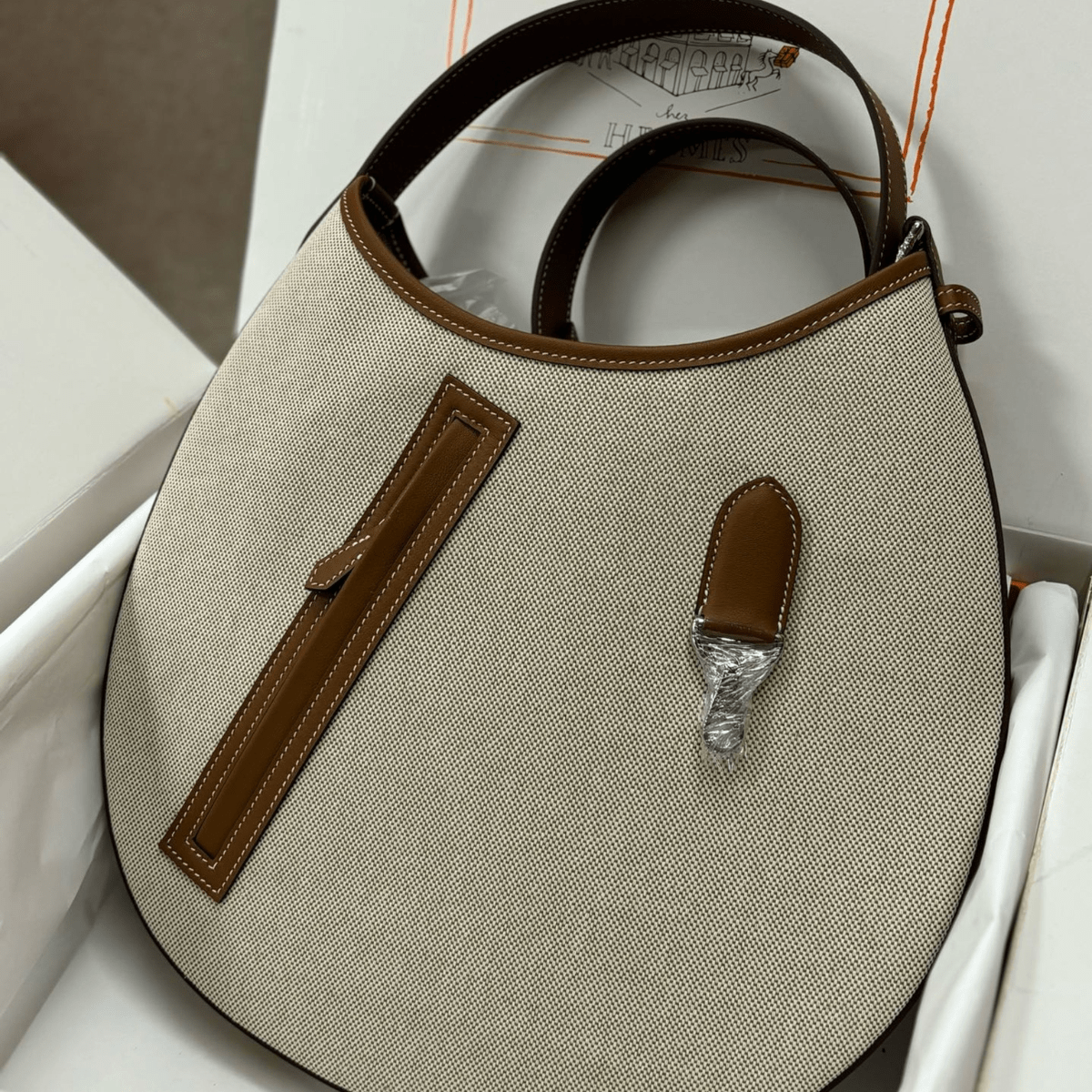 P’tit Arçon Bag in Canvas & Leather Hermès