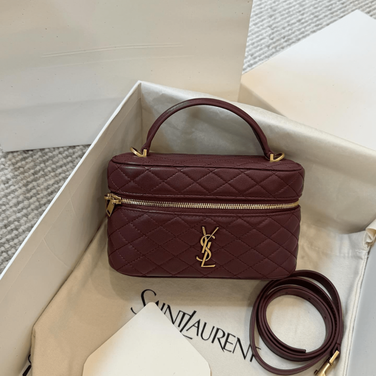 Yves Saint Laurent Gaby Vanity Case in Lambskin Leather