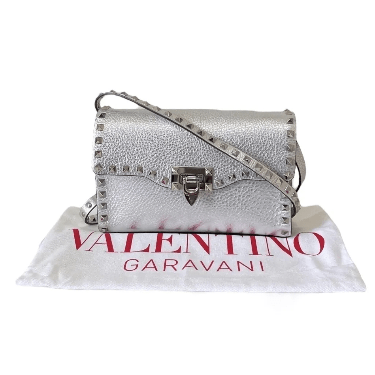 Valentino Rockstud Silver Bag & Pumps Set