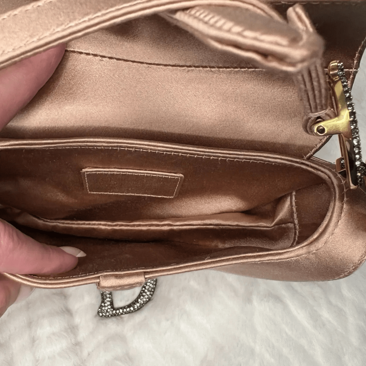 Dior Mini Saddle Blush Satin