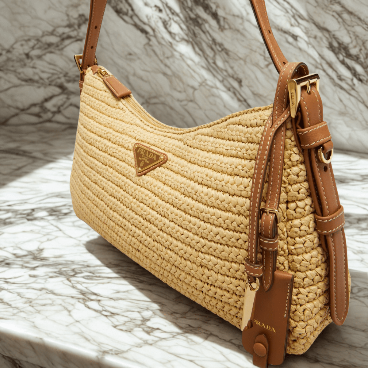 Prada – Aimée Bag in Crochet and Leather (Large)