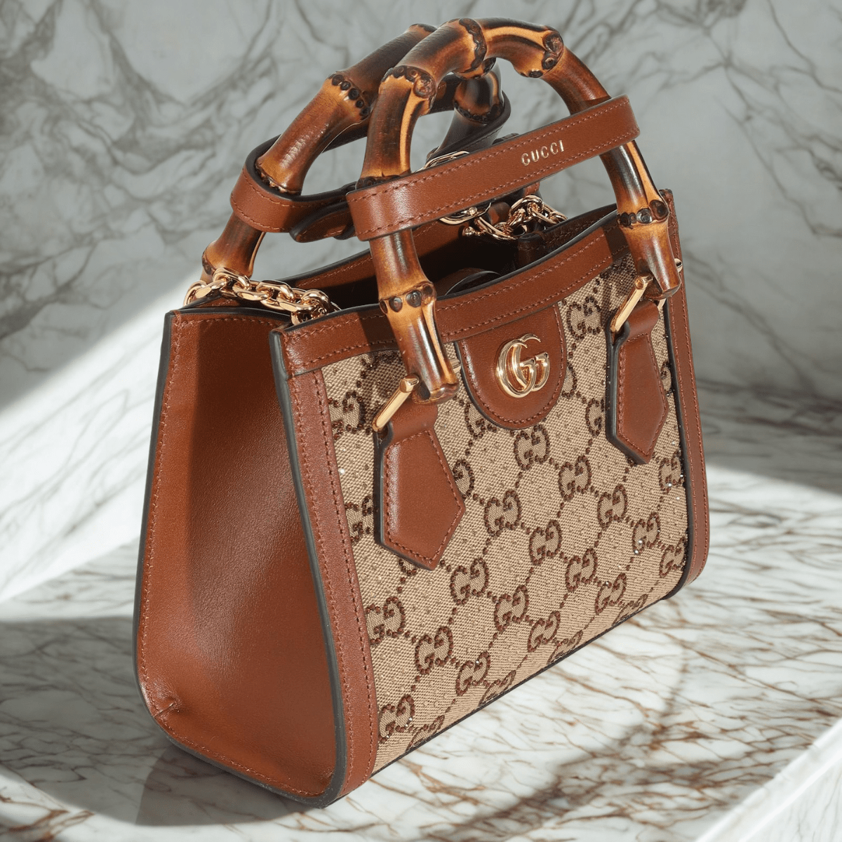 Gucci Diana Small Tote Bag with Crystals