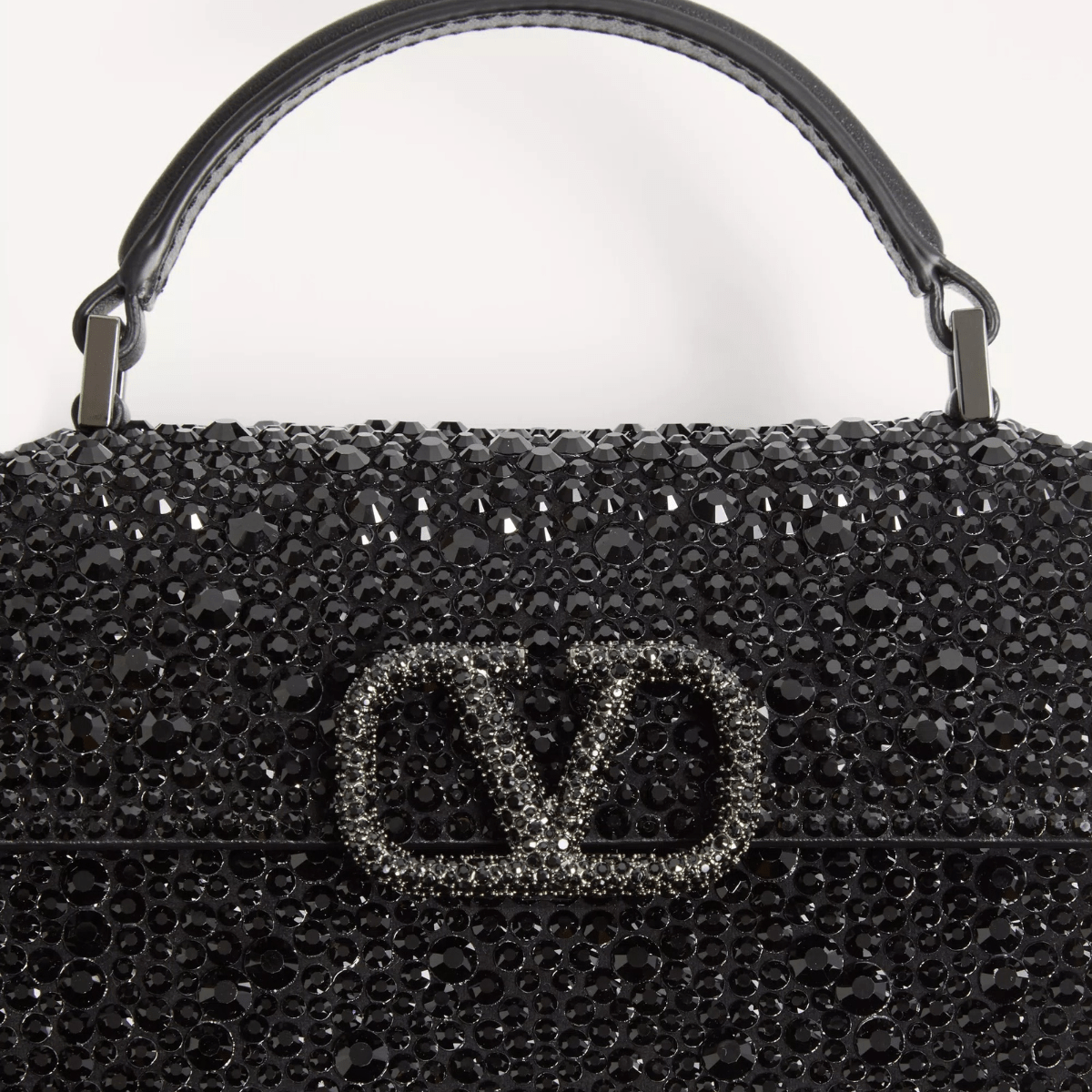 Valentino Garavani VSLING Mini Bag with Crystals in Black