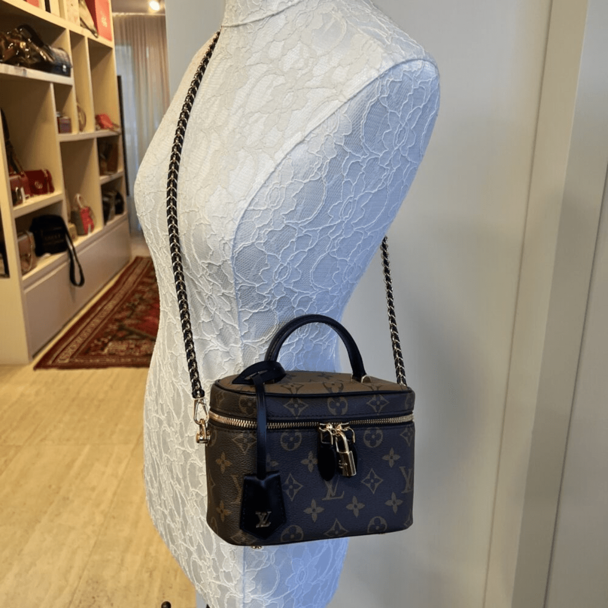 Louis Vuitton Vanity PM & Frame Sandals Set