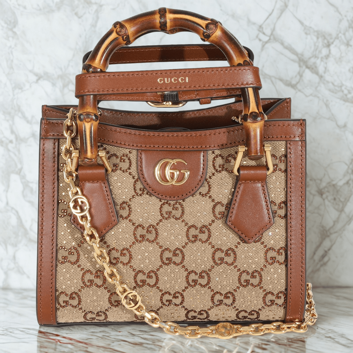 Gucci Diana Small Tote Bag with Crystals