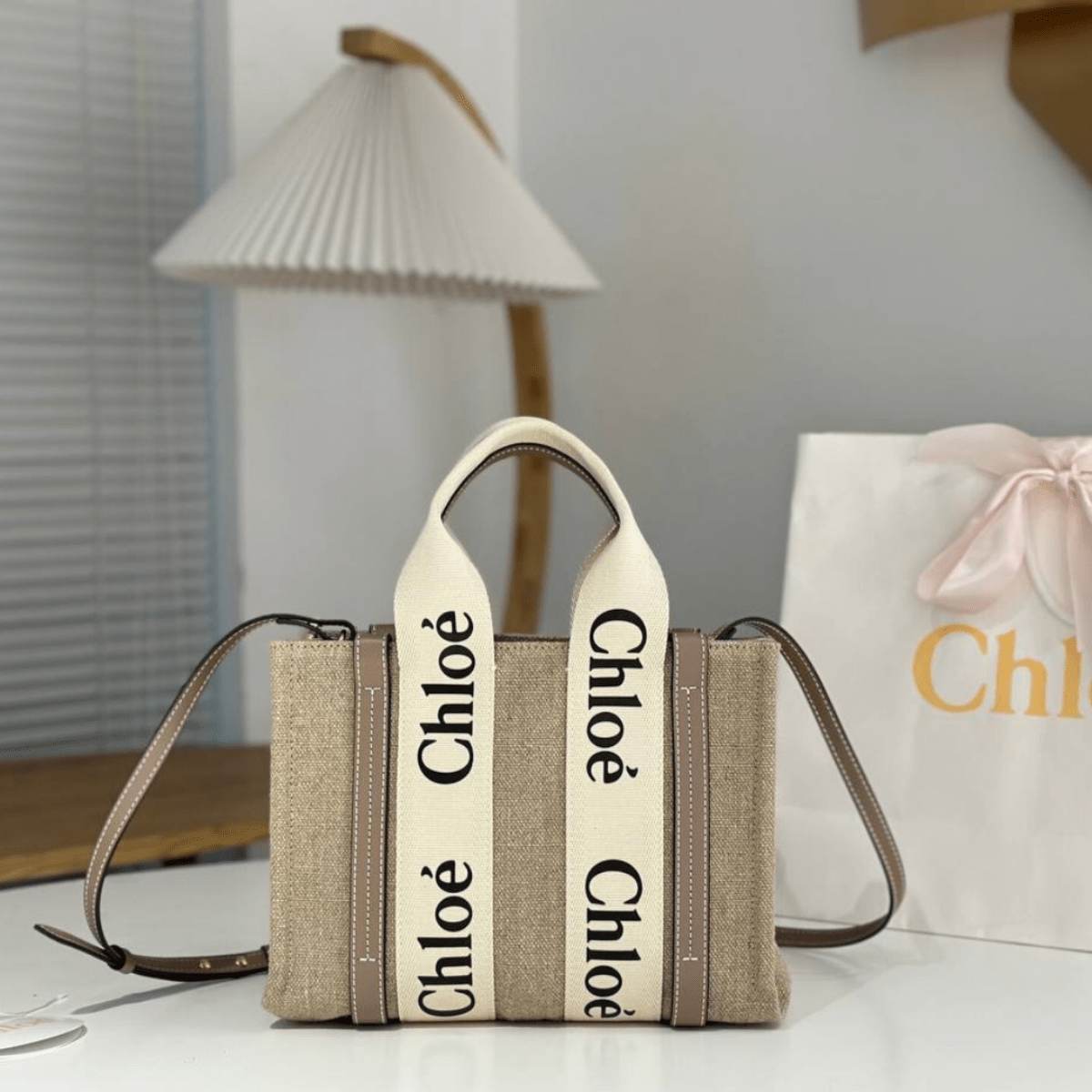 Large Woody Bag in Linen by Chloé