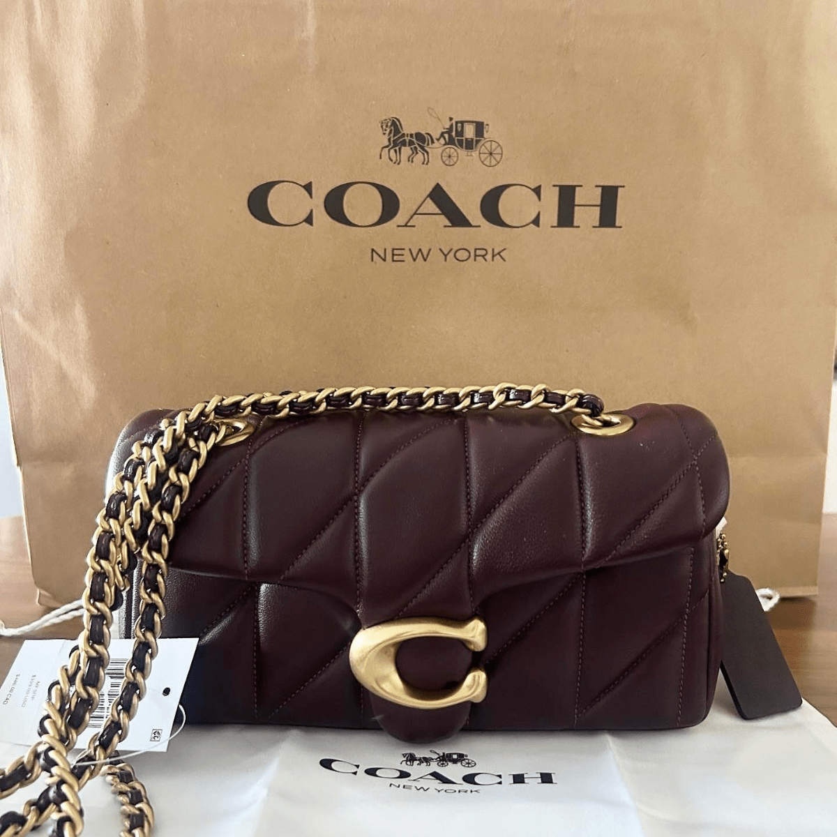 Coach Tabby Shoulder Bag 26 with Quilting in Dark Brown