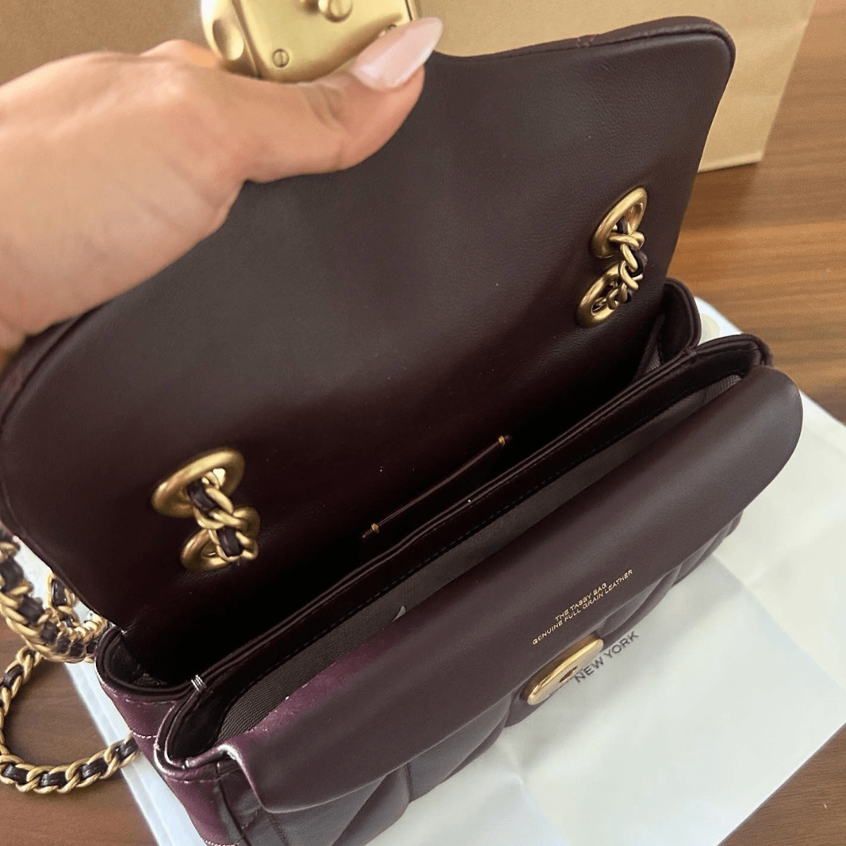 Coach Tabby Shoulder Bag 26 with Quilting in Dark Brown