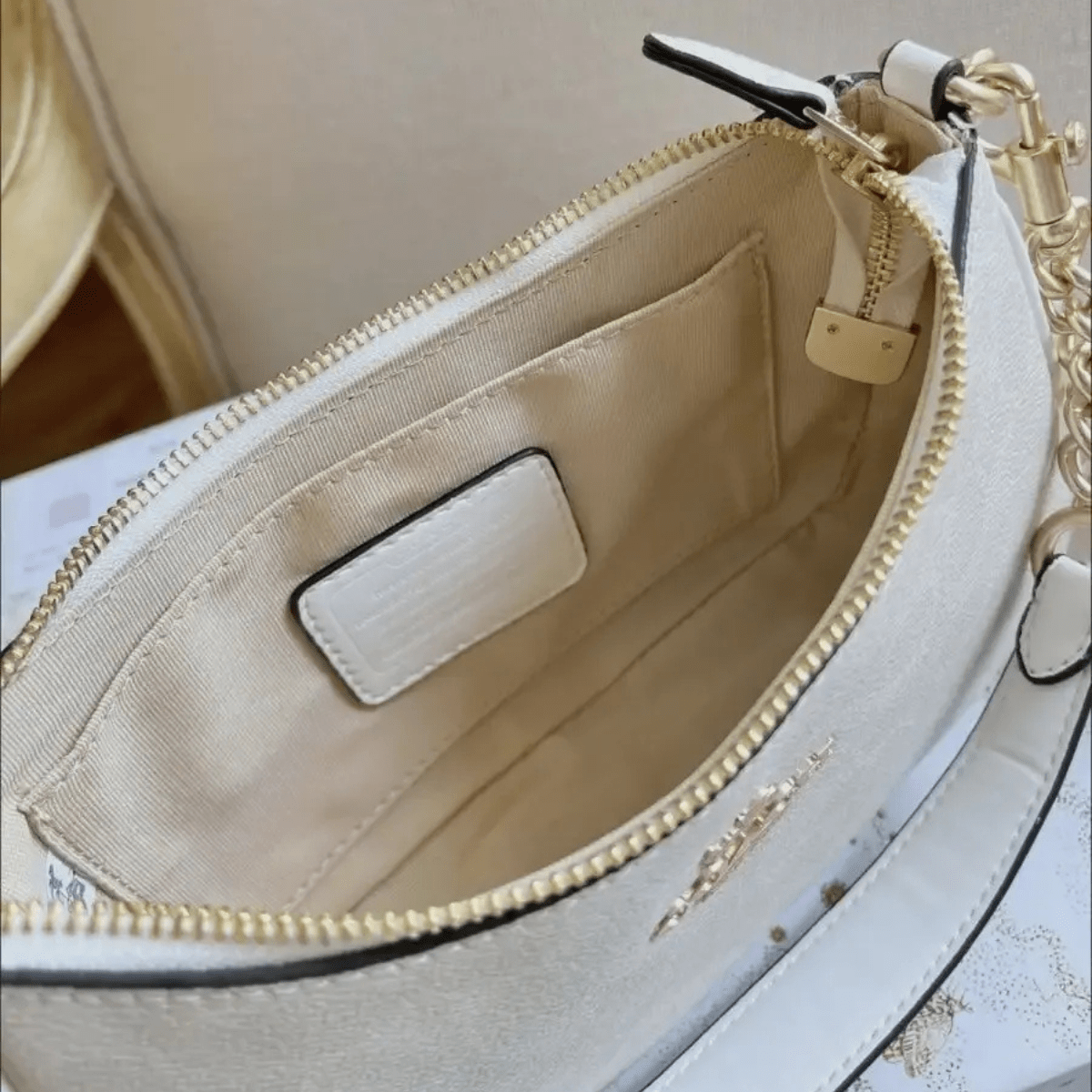 Set Coach – Lockup Leather Slide Sandal & Teri Signature Canvas Bag