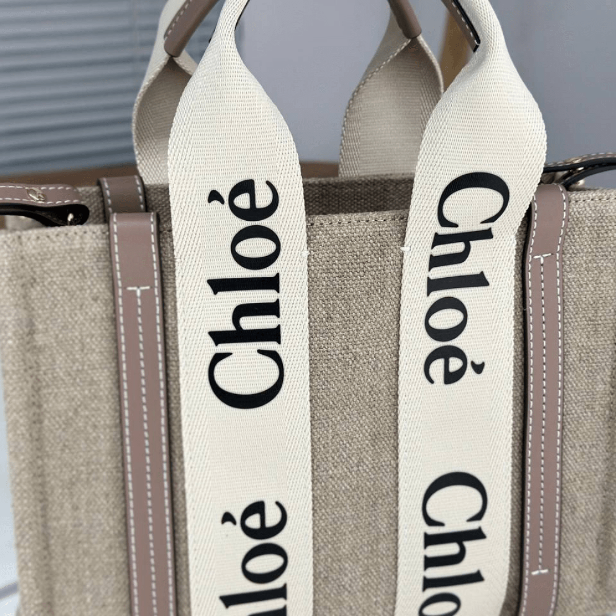 Large Woody Bag in Linen by Chloé