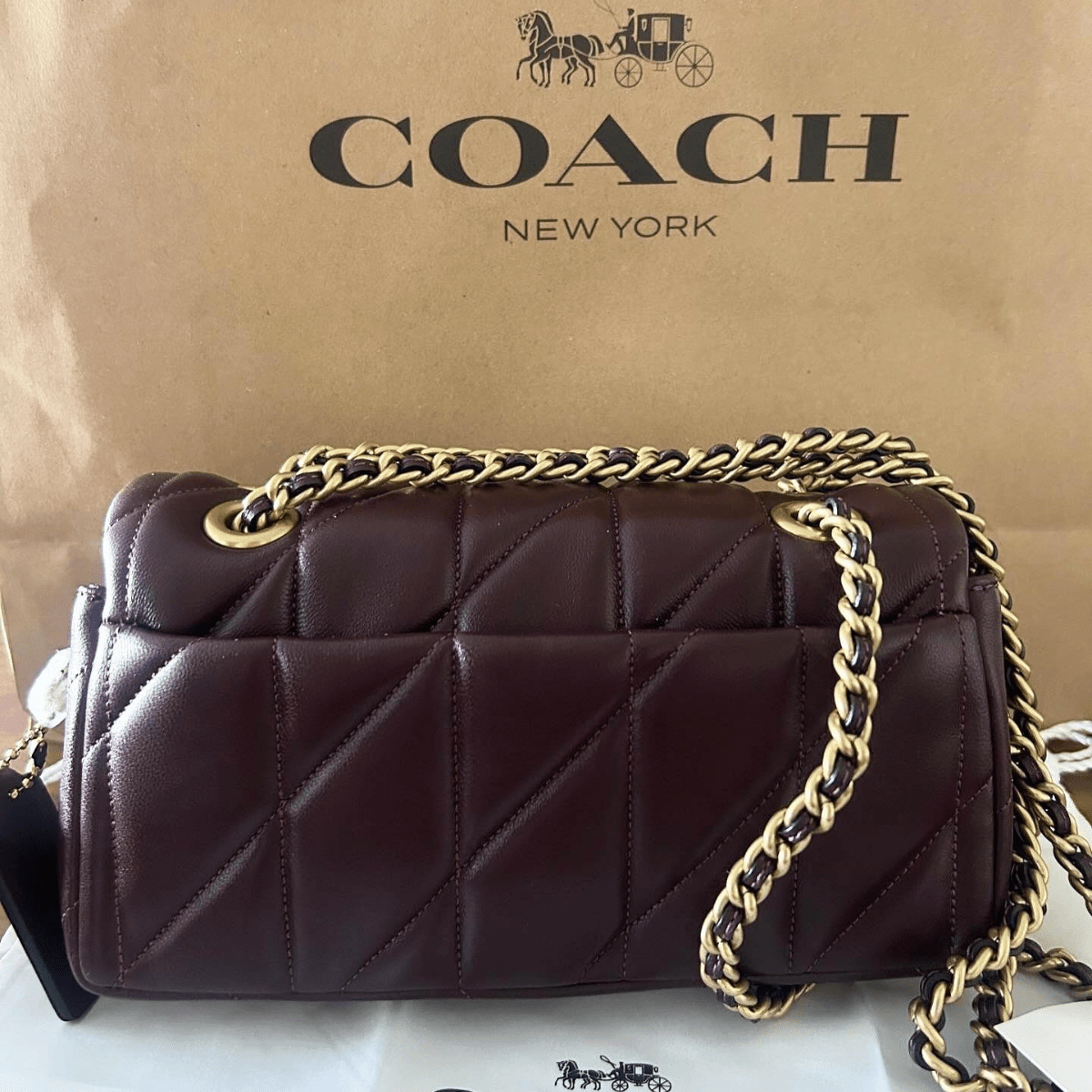 Coach Tabby Shoulder Bag 26 with Quilting in Dark Brown