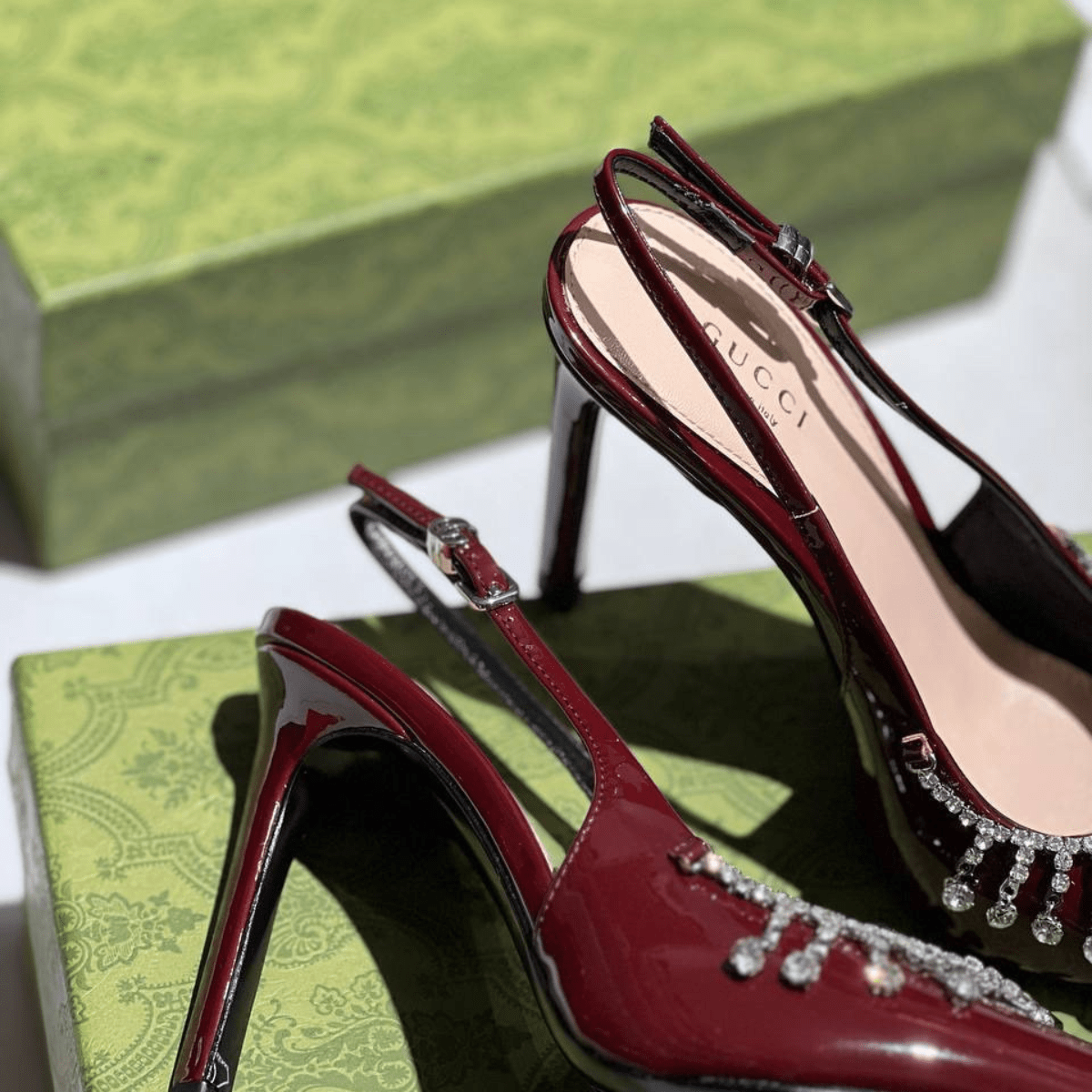 Gucci Jackie 1961 Bordeaux & Guinevere Pumps Set