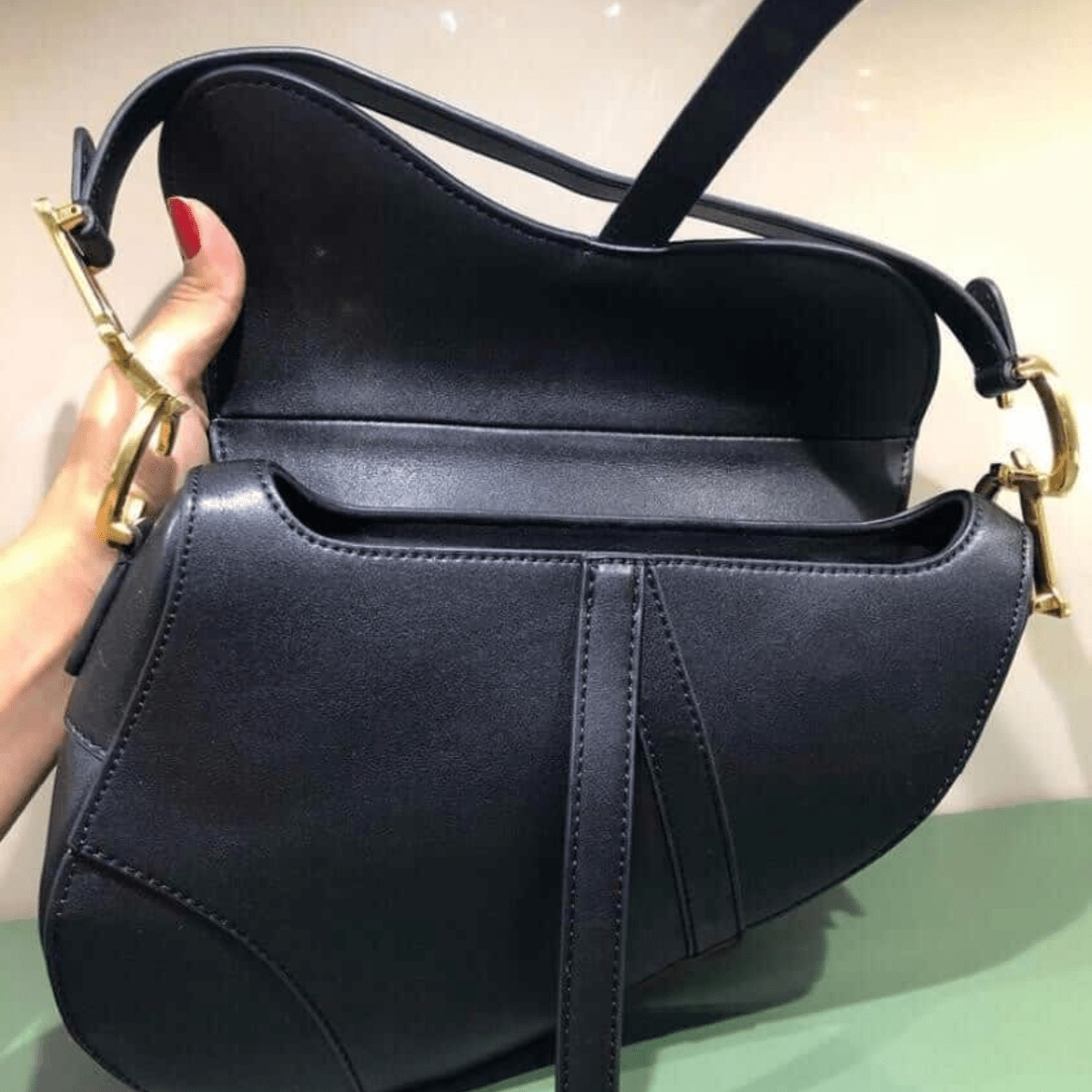 Large Soft Saddle Bag with Strap by Dior