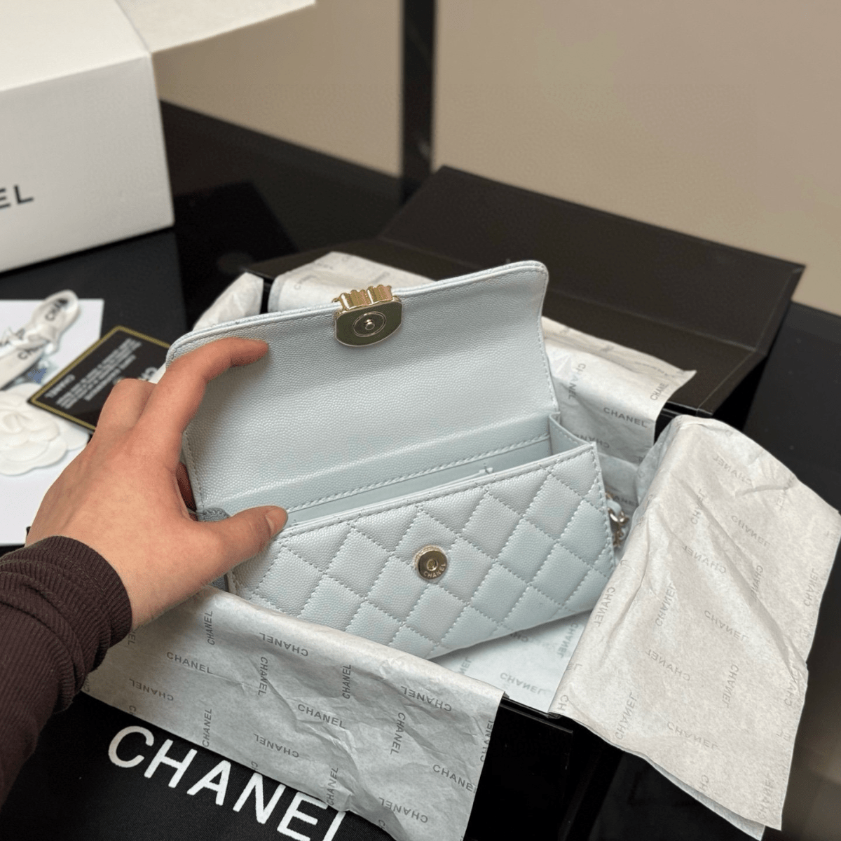 Chanel Classic Flap Ice Grey