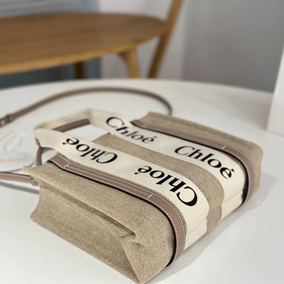 Large Woody Bag in Linen by Chloé