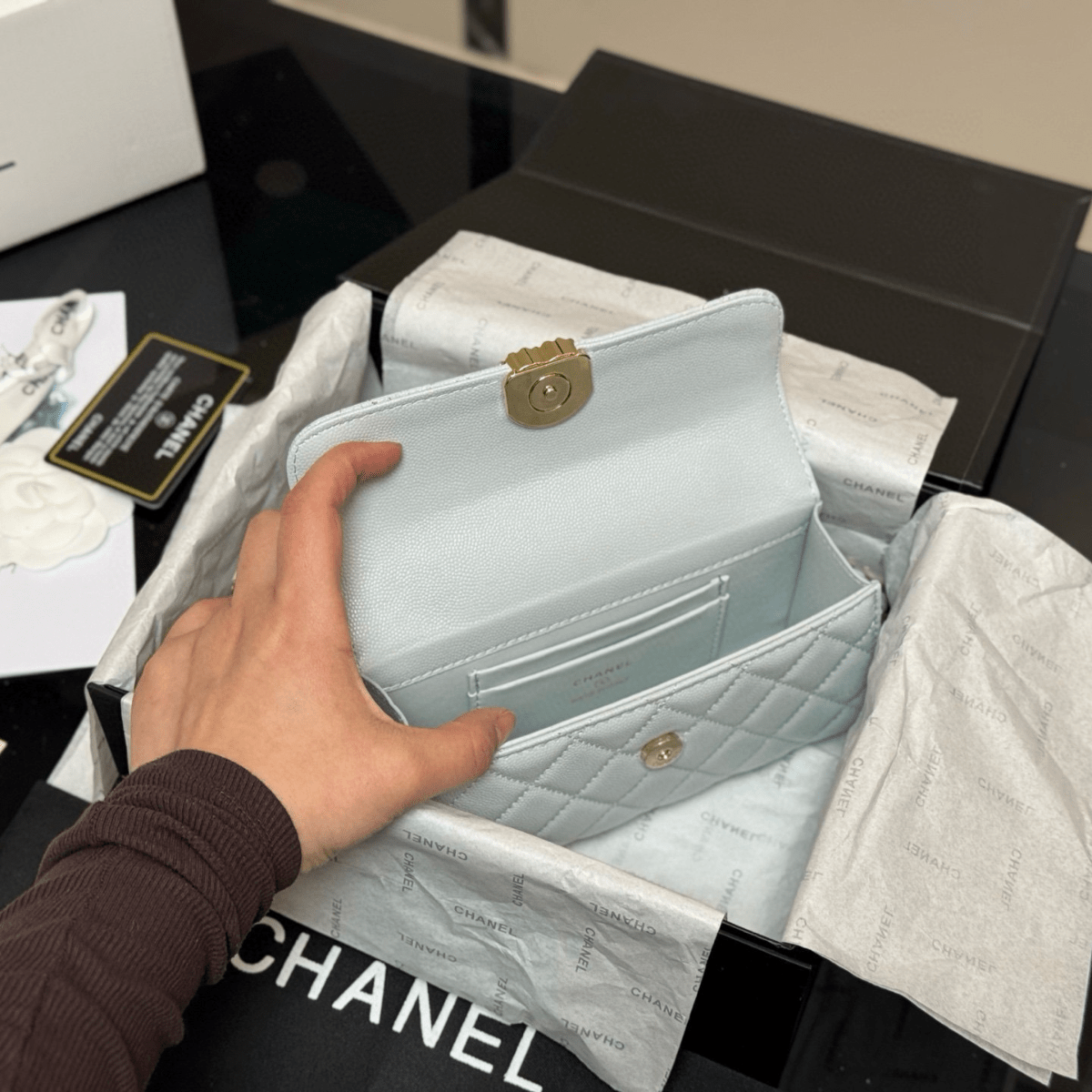 Chanel Classic Flap Ice Grey