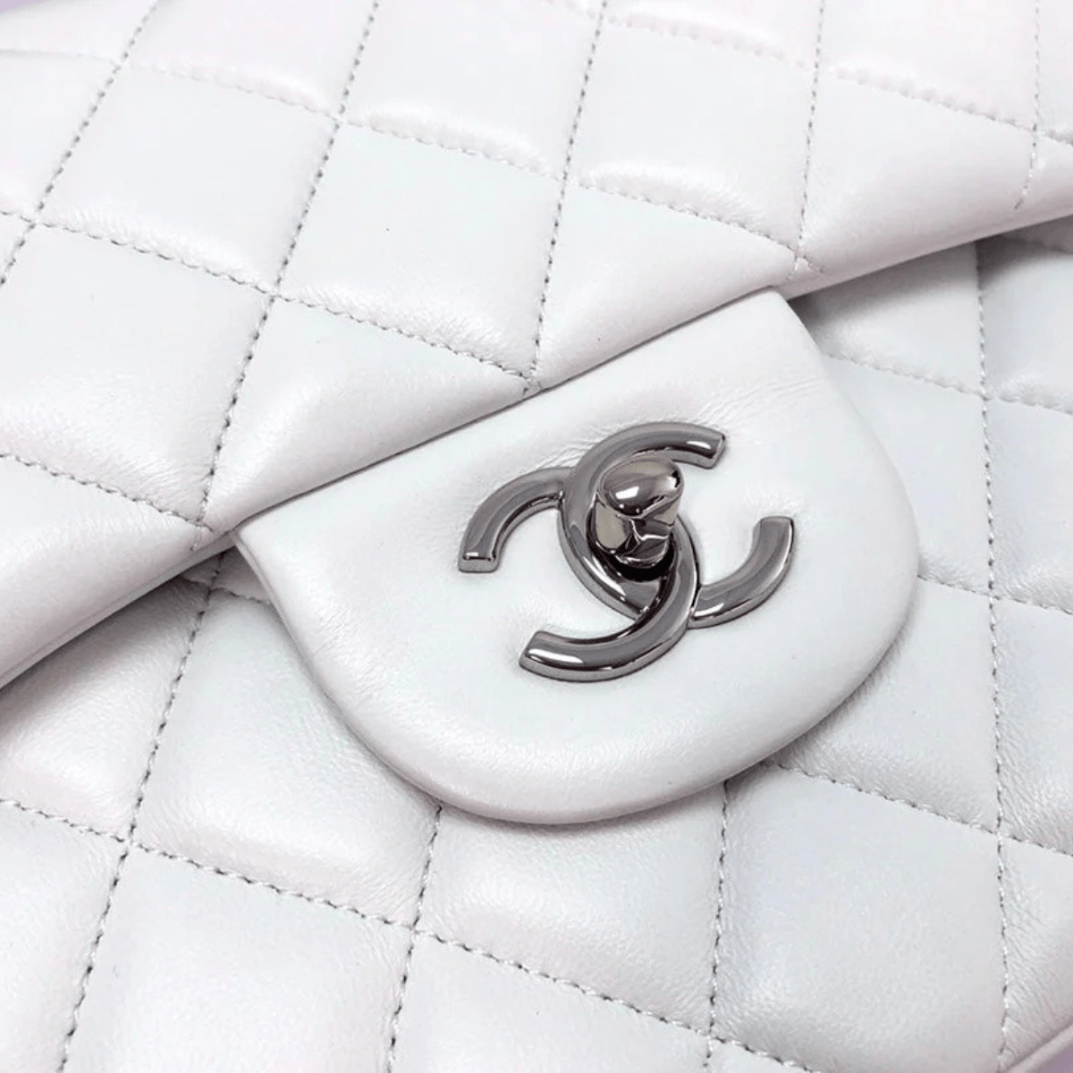 Chanel Classic Single Flap Bag Off White
