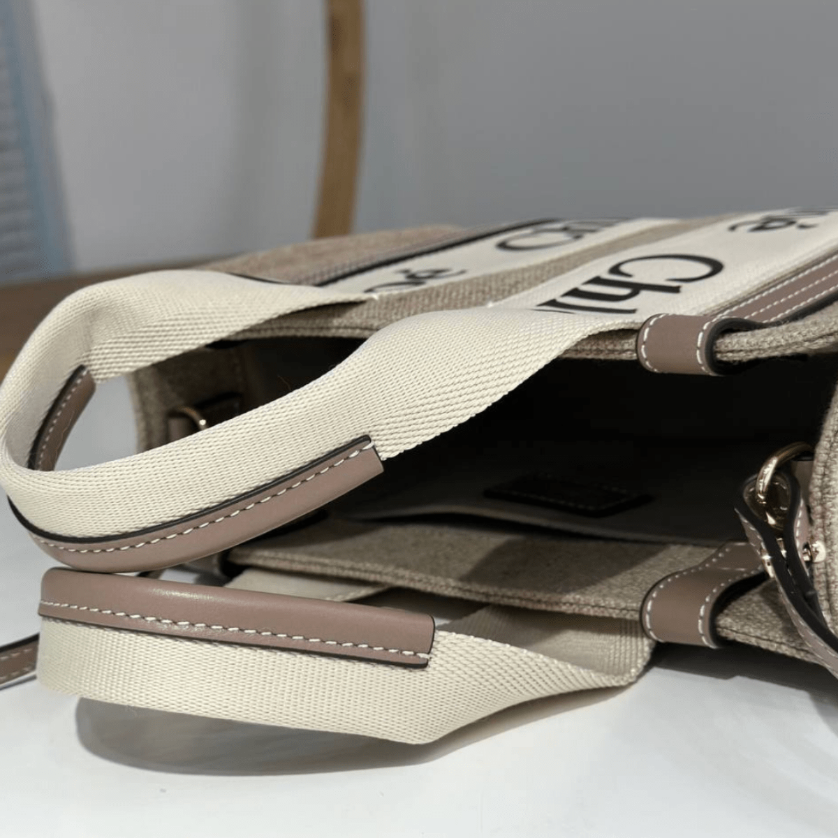 Large Woody Bag in Linen by Chloé