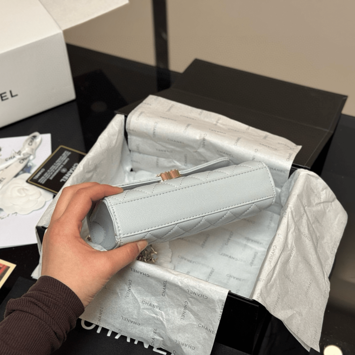 Chanel Classic Flap Ice Grey