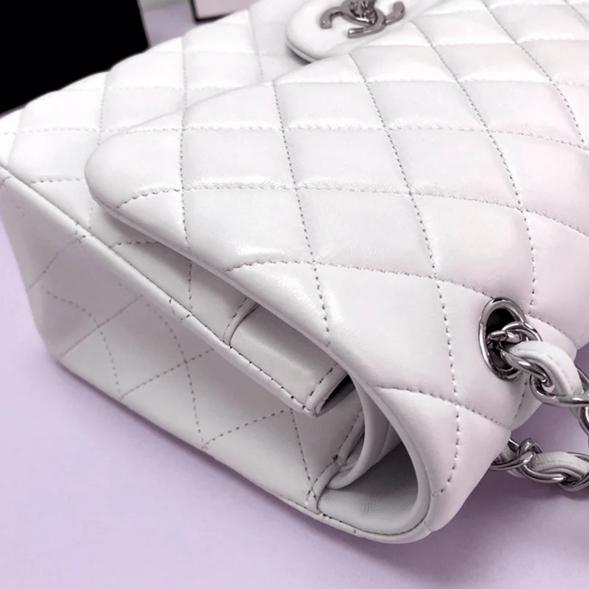 Chanel Classic Single Flap Bag Off White