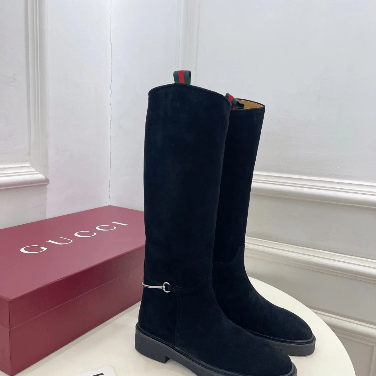 Gucci High Boots in Black Suede