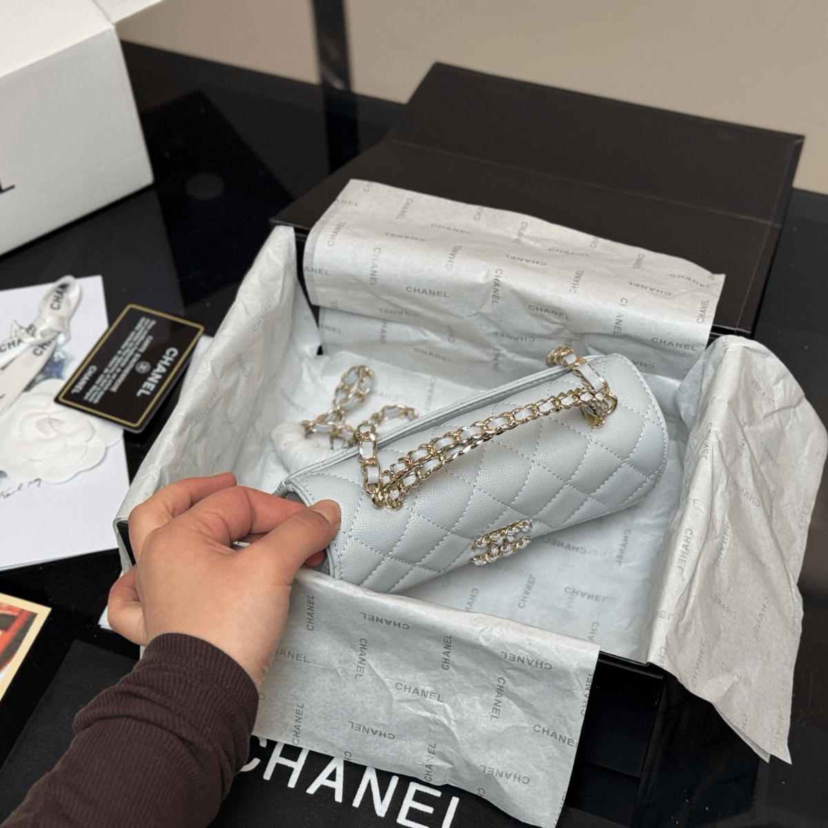 Chanel Classic Flap Ice Grey