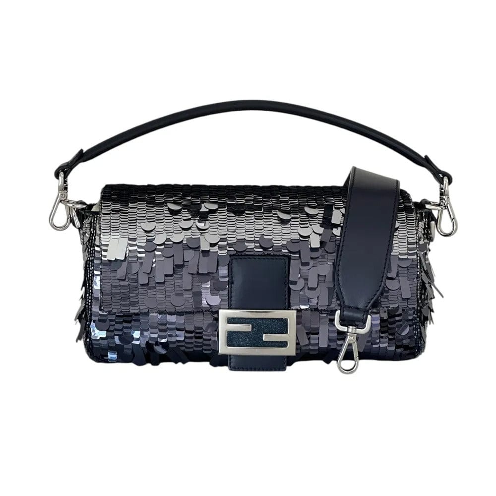 Fendi Baguette Bag in Blue Sequins and Leather