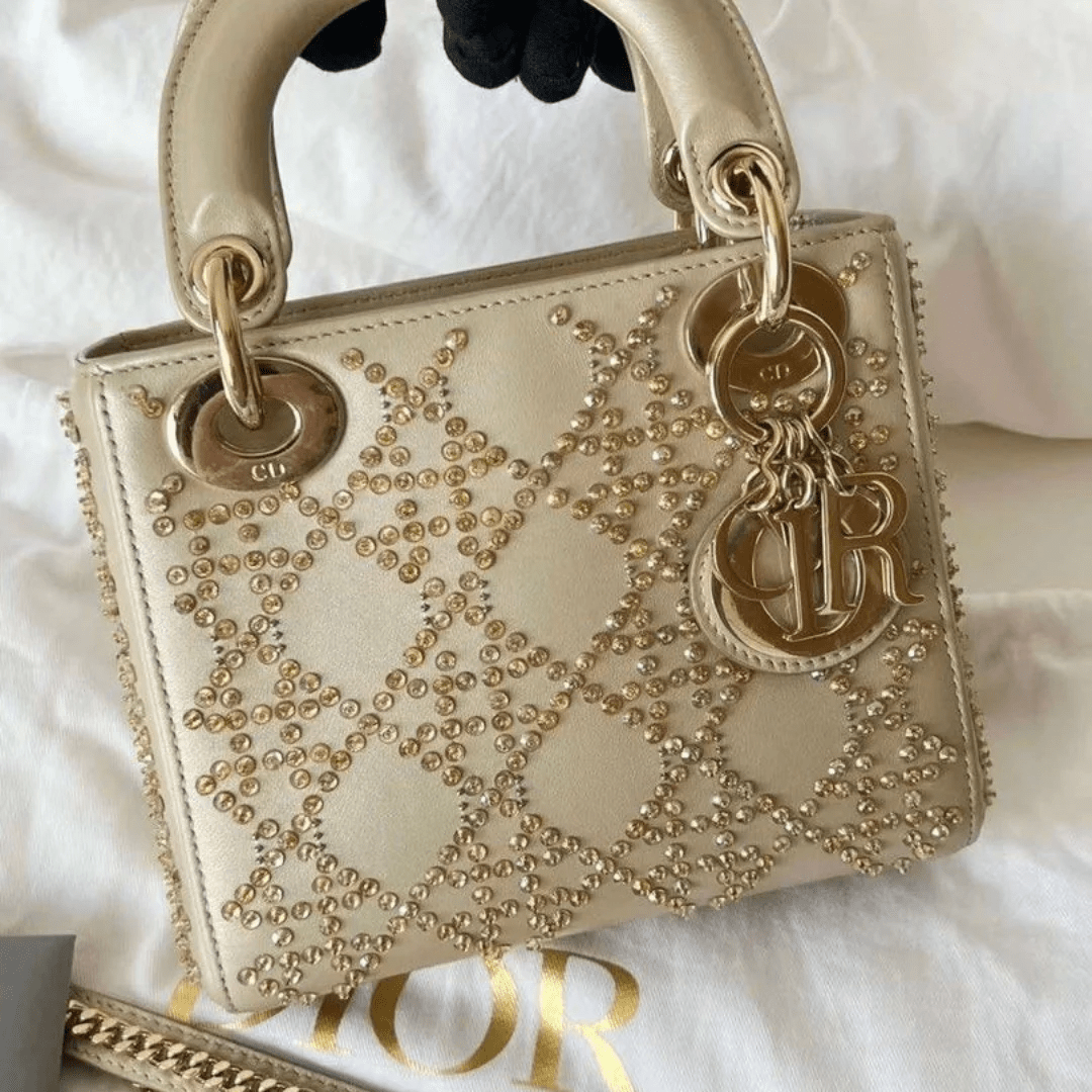 Mini Lady Dior with Pearl Embroidery